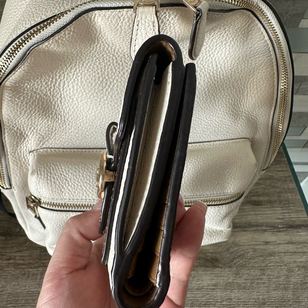 Coach Ivory Mini Backpack with Gold Accents / Bifold Wallet Included - Picture 11 of 16